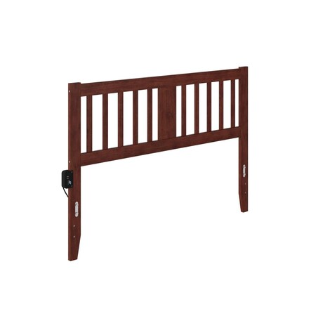 Atlantic Furniture Tahoe Queen Headboard with USB Turbo Charger, Walnut AG8900044